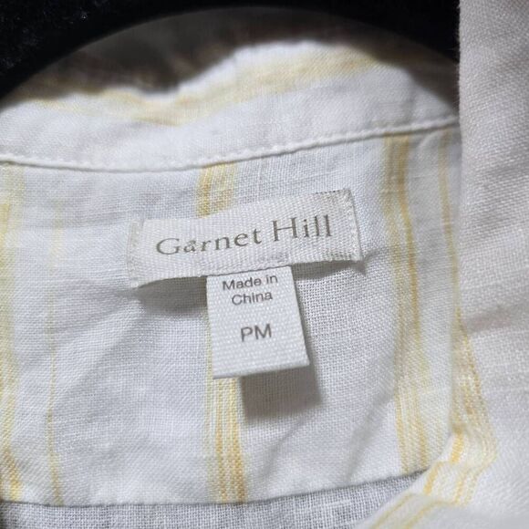 Garnet Hill White and Yellow Stripe Tunic Mini Shirt Dress MP - Picture 3 of 4